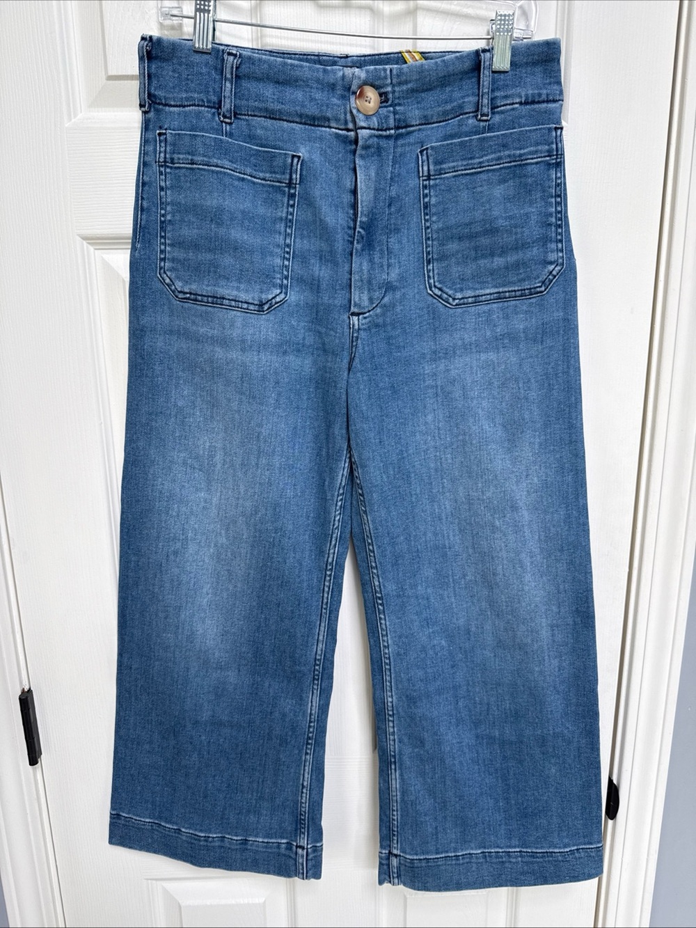 Maeve Anthropologie The Colette wide leg crop jeans high rise retro 30 petite